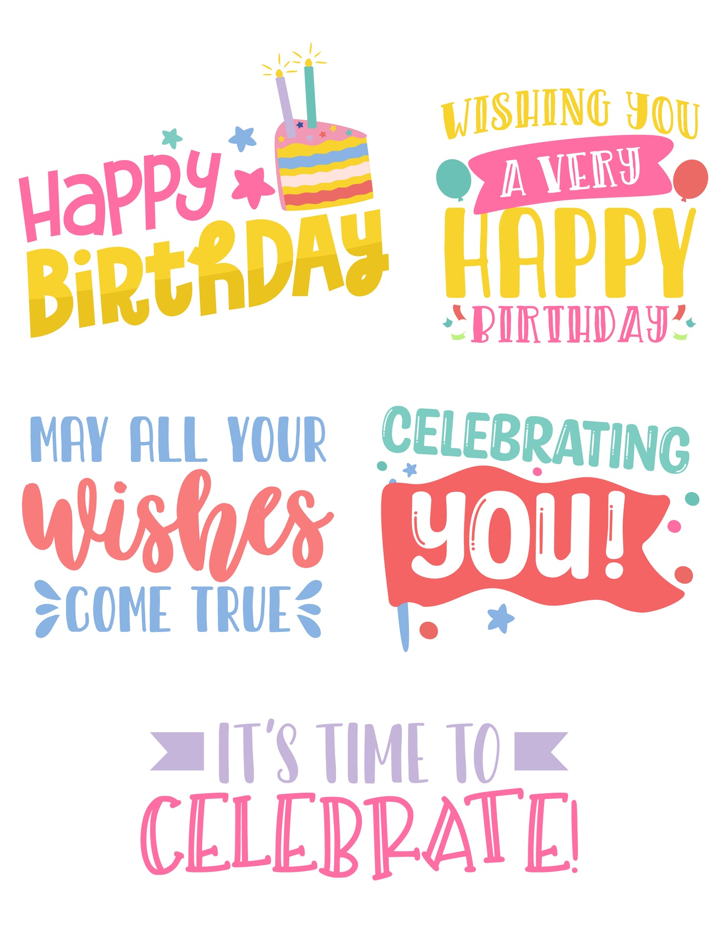 Print & Cut Birthday Phrases