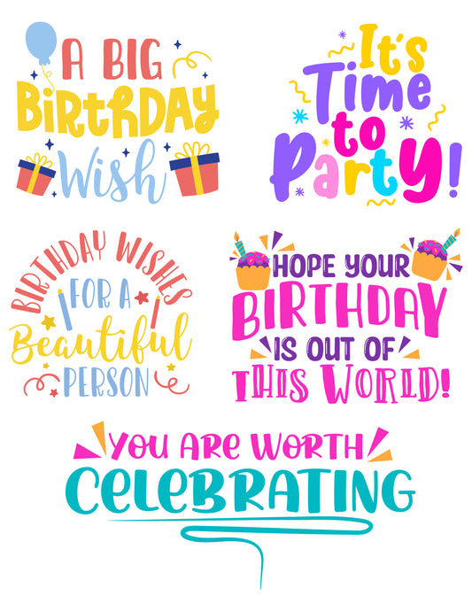 Print & Cut Birthday Phrases